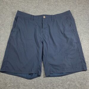 Patagonia Wayfarer Drawstring Outdoor Walking Hiking Striped Shorts Blue Size 35